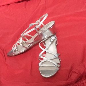 Ladies Silver glittery dress Sandals